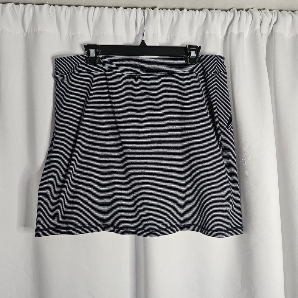 Talbots hello Saturday Navy  White Striped Pull On Skort Large Cotton - Picture 2 of 8